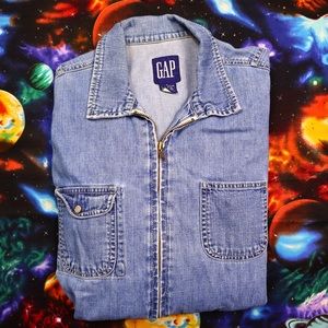 The Gap vintage zip up denim shirt L
